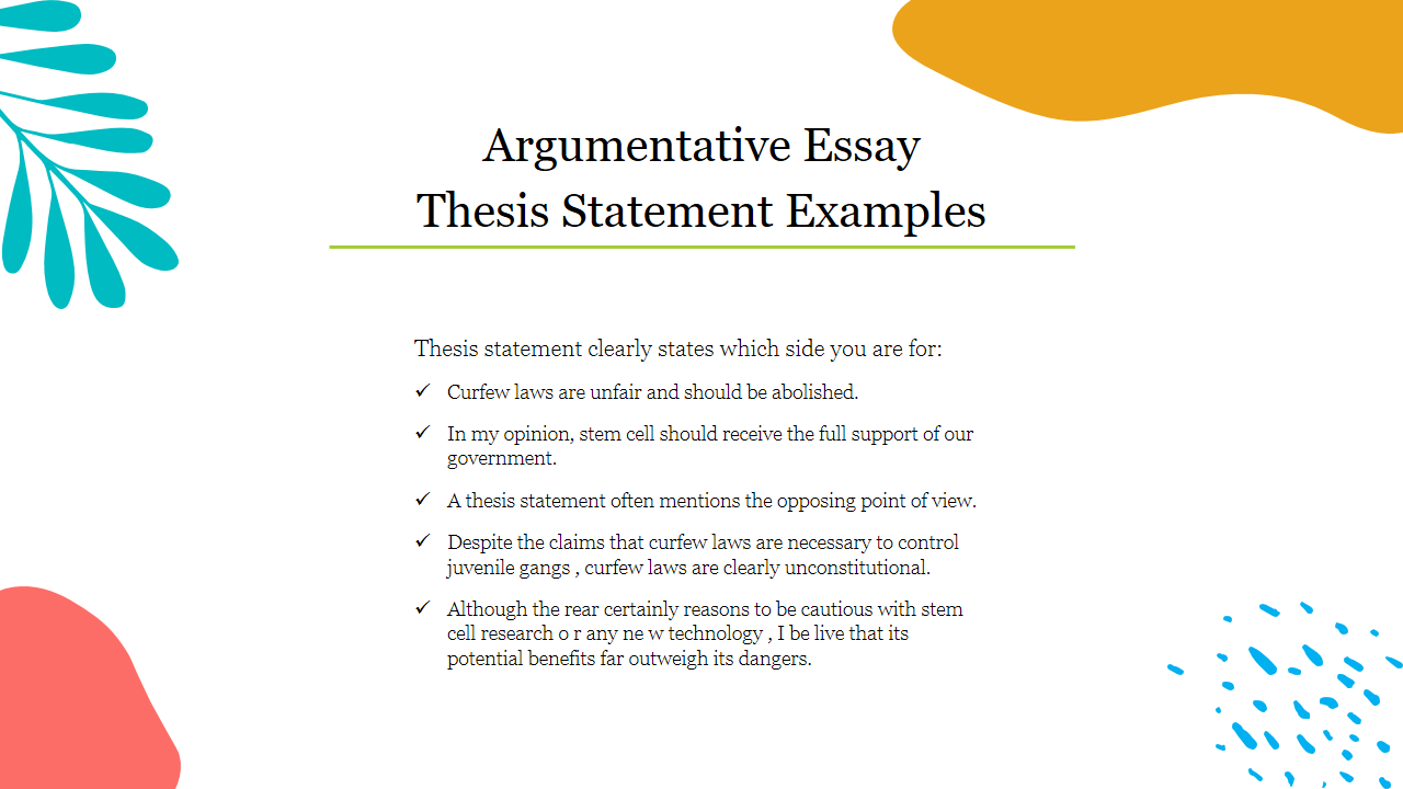 what is the thesis statement in an argumentative essay